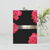 Rode Rozen, Aangepaste Quinceanera Uitnodiging (Staand voorkant)