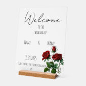 Rode rozen acryl bruiloft teken acryl bord (Hoek)