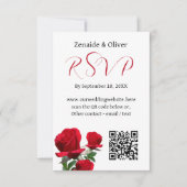 Rode rozen Bindende QR-code Website Antwoord Kaart (Voorkant)