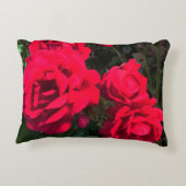 Rode Rozen Bloemen  Accent Kussen (Achterkant)