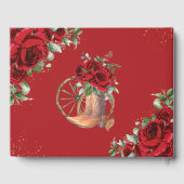 Rode Rozen Bloemen Charro Boots Quinceanera Foto Gastenboek (Achterkant)