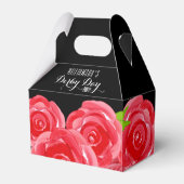 Rode Rozen Bloemen Derby Gable Stijl Bedankdoosjes (Voorkant Zijde)