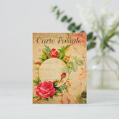 rode rozen bloemen Franse Briefkaart (Staand voorkant)