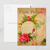 rode rozen bloemen Franse Briefkaart (Voorkant / Achterkant)
