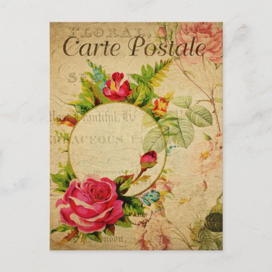 rode rozen bloemen Franse Briefkaart (Voorkant)