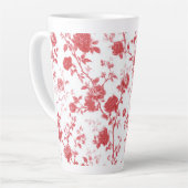 Rode Rozen Bloemen Latte Mok (Linkerhoek)