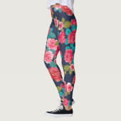 Rode rozen bloemen leggings (Links)
