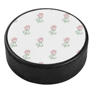 Rode rozen, bloemenmotief, Rozen Hockey Puck