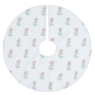 Rode rozen, bloemenmotief, Rozen Kerstboom Rok