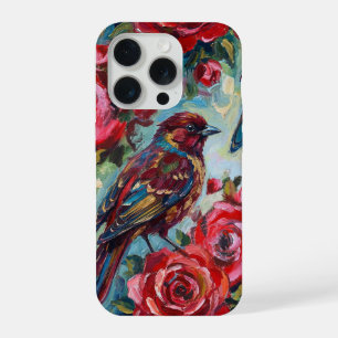 Rode Rozen Bloempatroon iPhone Hoesje iPhone 15 Pro Hoesje