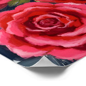 Rode Rozen Bloemschildering Poster (Hoek)