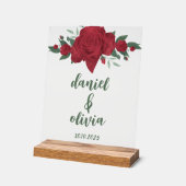 Rode Rozen Boho bruiloft Acryl Bord (Hoek)