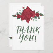 Rode Rozen Boho bruiloft Bedankkaart (Voorkant / Achterkant)