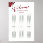 Rode Rozen Boho Wedding Seating Charts Poster (Voorkant)