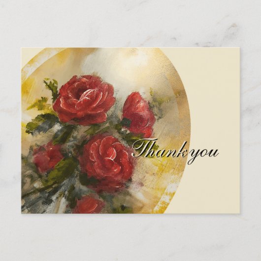 Rode Rozen Briefkaart (Voorkant)