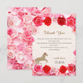 Rode Rozen Bruidsfeestje Bedankkaart (Voorkant / Achterkant)