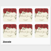 rode rozen bruiloft gunsten sticker dank u (Vel)
