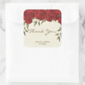 rode rozen bruiloft gunsten sticker dank u (Tas)