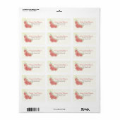 rode rozen bruiloft retour adres label (Full Sheet)