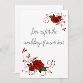 Rode Rozen bruiloft uitnodigingen (Voorkant / Achterkant)