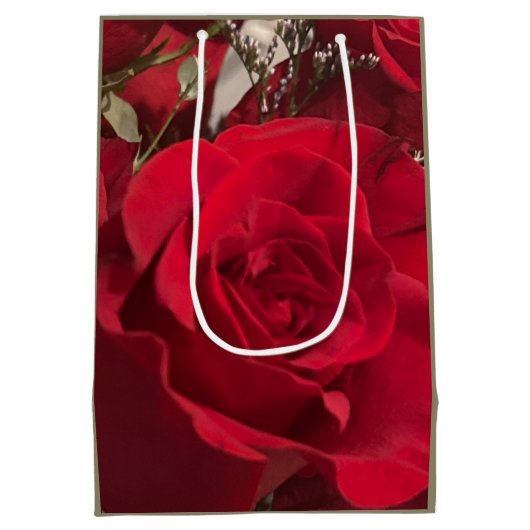 Rode Rozen cadeau tas Medium Cadeauzakje (Achterkant)