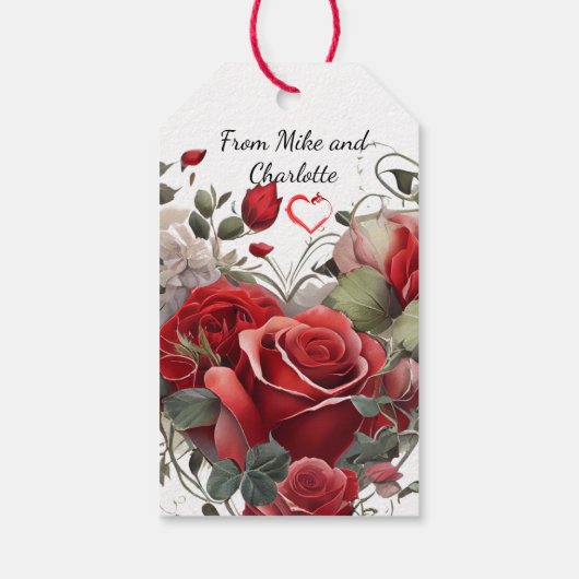  rode rozen cadeaulabel (Achterkant)