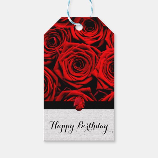 Rode rozen cadeaulabel (Voorkant)