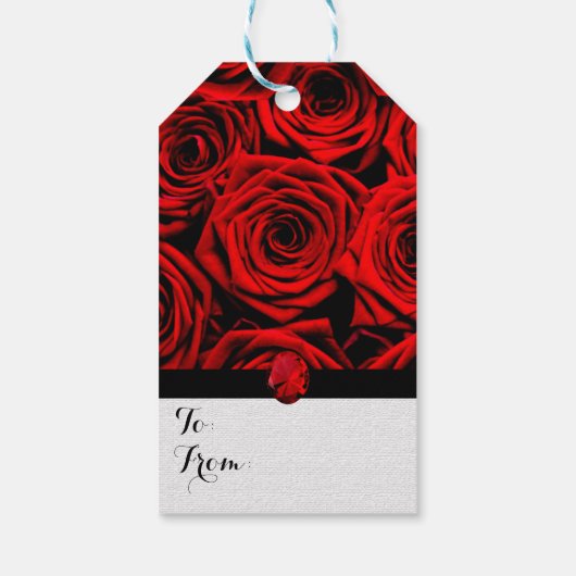 Rode rozen cadeaulabel (Achterkant)