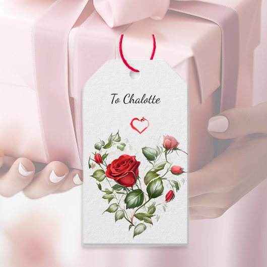 rode rozen cadeaulabel