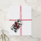 Rode rozen. cadeaulabel (Met Touw)