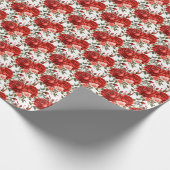 Rode rozen cadeaupapier (Hoek)