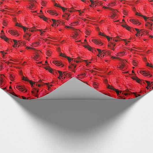 Rode rozen cadeaupapier (Hoek)