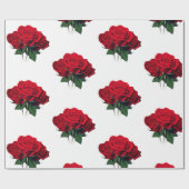 Rode rozen cadeaupapier (Vlak)