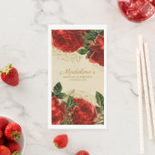  rode rozen Champagne Tan Formal Birthday Servet (Insitu)