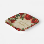 rode rozen, damesdagboek papieren bordje (Gebogen)