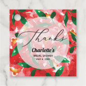 Rode rozen Dank je wel... pleistertassen Bedankjes Labels (Voorkant)