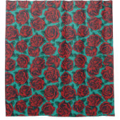 Rode rozen douchegordijn (Voorkant)