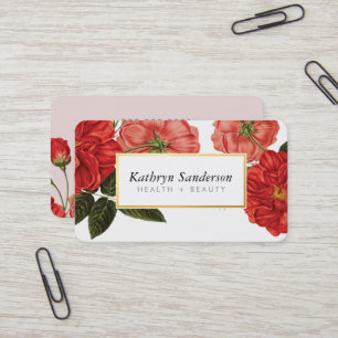RODE ROZEN eco bloemig stijlvol boeket Visitekaartje