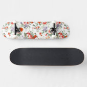  rode rozen en bloemen skateboard (Horizontaal)