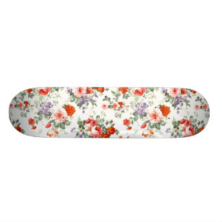 rode rozen en bloemen skateboard