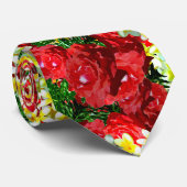 rode rozen en Frangipanis, Stropdas (Opgerold)