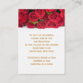 Rode rozen en harten bruiloft receptie informatiekaartje (Achterkant)