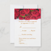 Rode rozen en harten Wedding RSVP Uitnodiging (Achterkant)