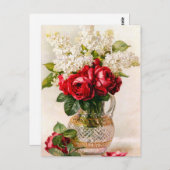  rode rozen en het Briefkaart van de Baby (Voorkant / Achterkant)