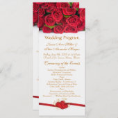 Rode rozen en het programma voor hartbruiloft (Voorkant / Achterkant)
