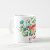 Rode rozen en knoppen koffiemok (Voorkant links)