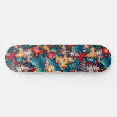  rode rozen en lila bloemmotief skateboard (Horizontaal)