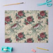 rode rozen en ontkoppeling van vogels tissuepapier (Craft)