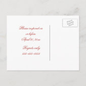 Rode rozen en open Bijbelbruiloft RSVP Uitnodiging Briefkaart (Achterkant)