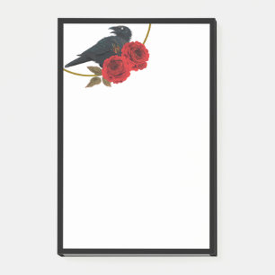 Rode rozen en Raven Post-it Notes
